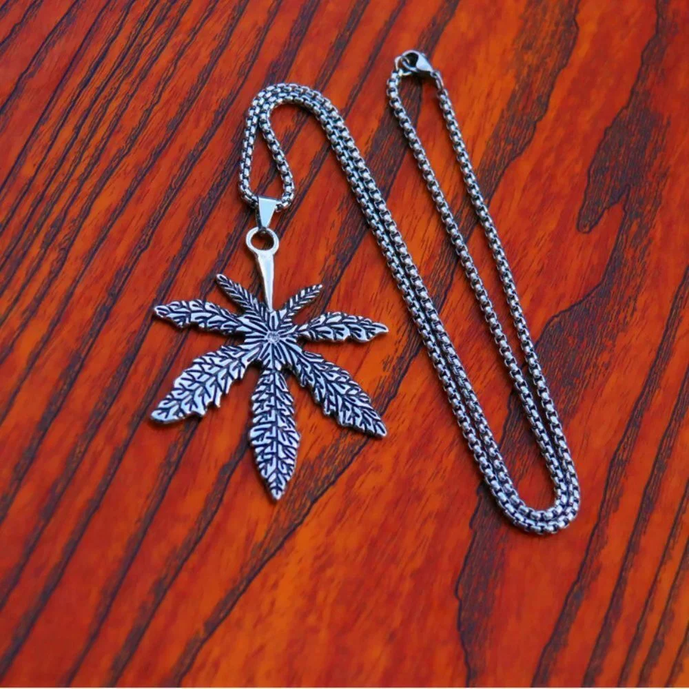 ❤️hemp hip hop style Leaves Pendants necklace for women/men, N90201P173